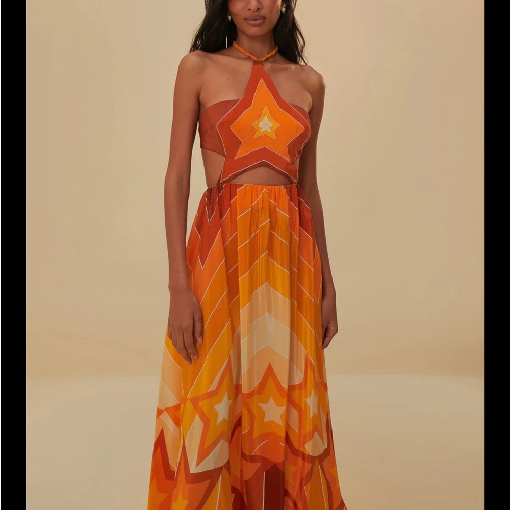 FARM Rio Vibrant Star Backless Dress
